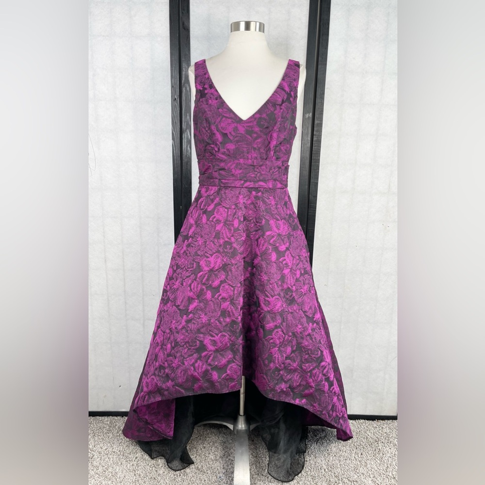 Pamella Roland Purple Floral High Low Dress. 6